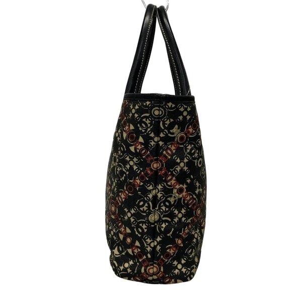 CHANEL Coco Travel Line Black Red Cream PVC Leather Tote Bag 963-073125 - Picture 3 of 14